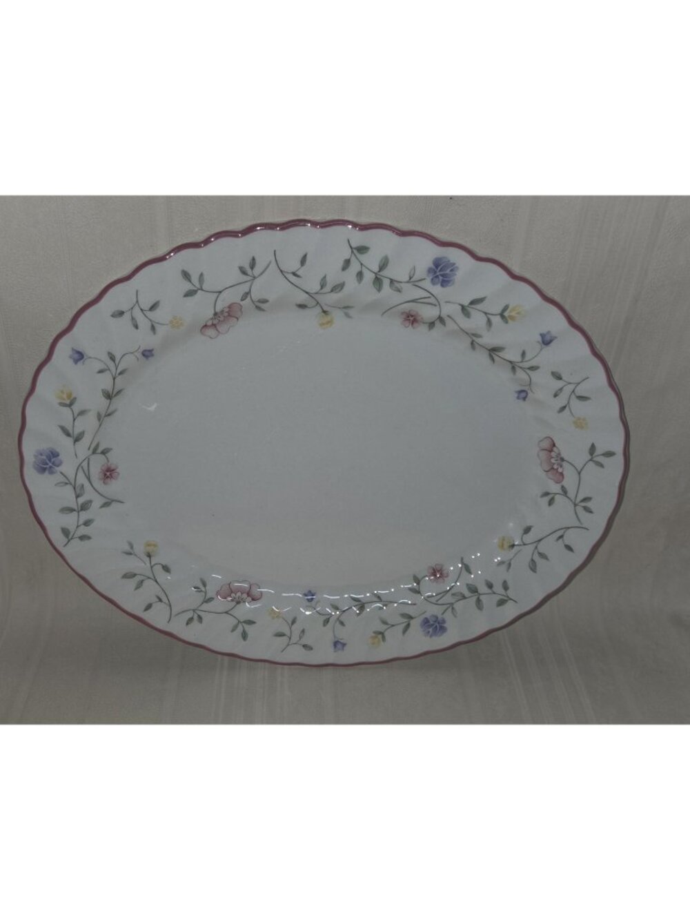 Johnson Brothers Summer Chintz Oval Serving Platter 12 Inch Scalloped Edges